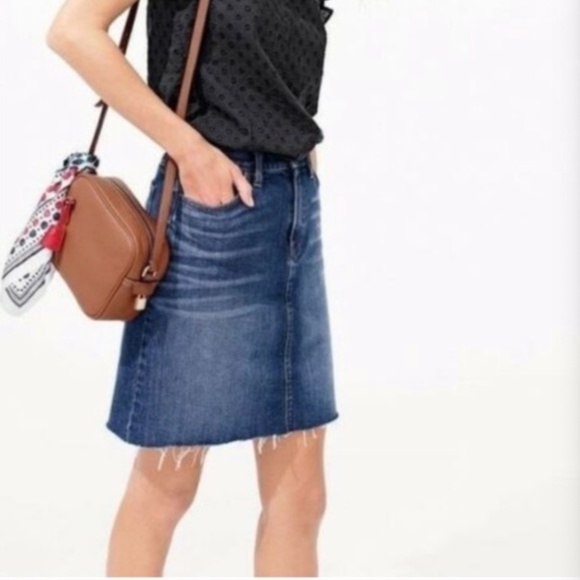 J.Crew Denim Skirt Raw Hem (23P) - Picture 1 of 9